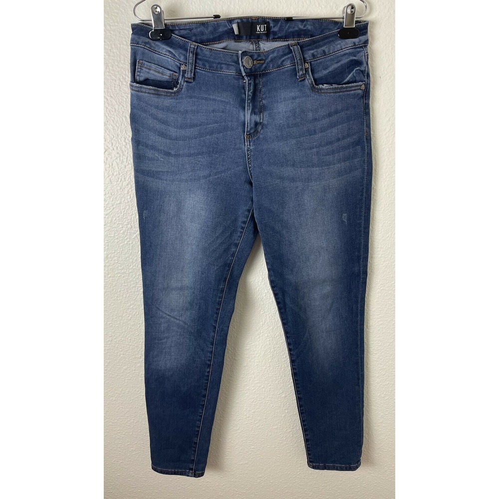 Kut From The Kloth Sz 12 Medium Wash Jeans Women's Cuffed Cropped Jeans